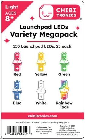 Launchpad LED Variety Nanopack (6 ألوان LED) لصناعة الورق، الأحمر، الأصفر، الأخضر، الأبيض، الأزرق وقوس قزح (مختلط، 6 عبوات) in Kuwait