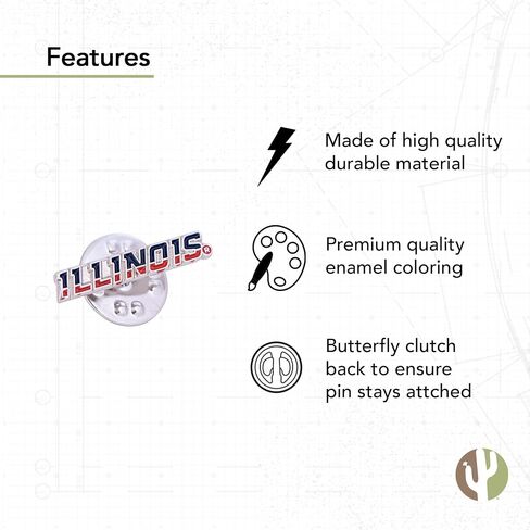 University of Illinois Lapel Pins Fighting Illini U of I Logo Enamel Made of Metal (Pin 1) in Saudi Arabia
