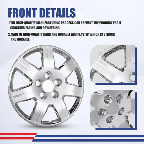 NIXON OFFROAD 16 Inch Hubcaps for Honda Civic 2006-2011 [Only Fit Steel Wheel] Wheel Rim Cover (Set of 4) ABS+PC Hub Caps Replacement for Car (16 Inch, Lacquer, 5104Style) in Saudi Arabia
