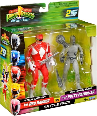Power Rangers Mighty Morphin Re-Ignition - Auto-Morphin Red Ranger vs Putty Patroller Verse 2-Pack by Playmates Toys in Saudi Arabia