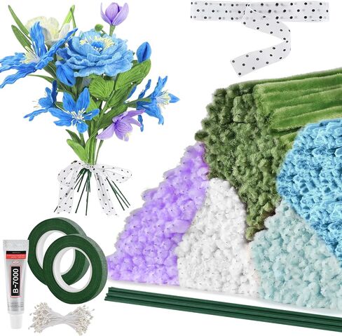 400 Pieces Chenille Stems Pipe Cleaners Craft Kit - Durable Pink Pipe Cleaners for Crafts & Flowers, Complete DIY Pipe Cleaner Flower Kit for Kids, Ideal for School Projects & Gifts in Saudi Arabia