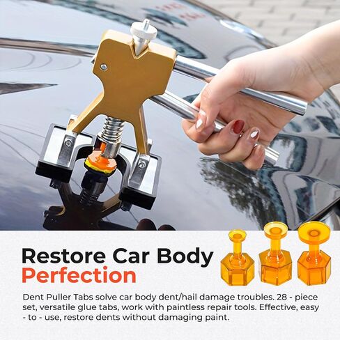 30 PCS Set of 3-Size PDR Glue Tabs for Car Body Dent Removal, Paintless Dent Repair Tool with Ice Suction Cup Glue Tabs for Automobile Dent Repair and Hail Damage Removal in Saudi Arabia