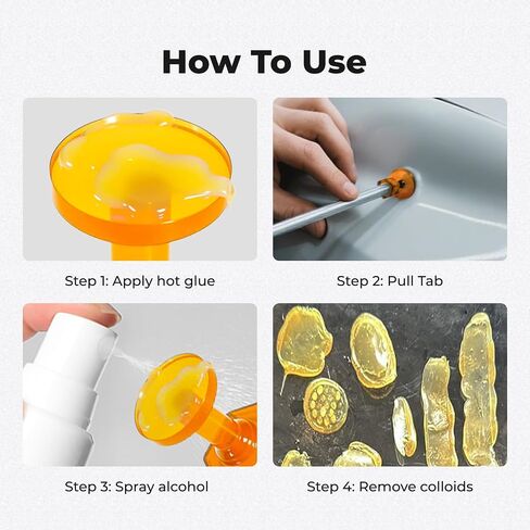 30 PCS Set of 3-Size PDR Glue Tabs for Car Body Dent Removal, Paintless Dent Repair Tool with Ice Suction Cup Glue Tabs for Automobile Dent Repair and Hail Damage Removal in Saudi Arabia