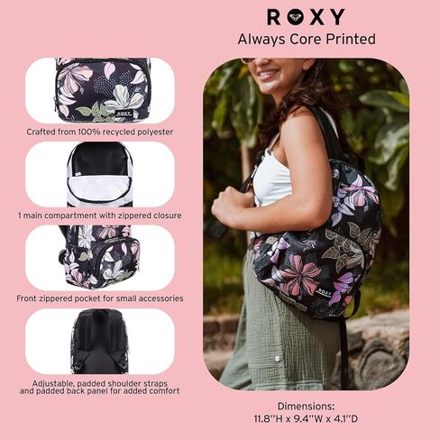 حقيبة ظهر صغيرة للنساء من روكسي Always Core، وردي صادم Hello Aloha 232, 1SZ in Kuwait