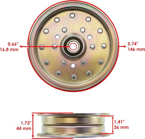 Caltric Deck Pulley Compatible with Exmark RAE702GEM44300 44" / RAE691GKA48C00 RAE708GEM48300 48" / RAE708GEM52300 RAE720CKC52300 52" 116-4669 126-9197 99-8912 13739 Radius E-Series in Saudi Arabia