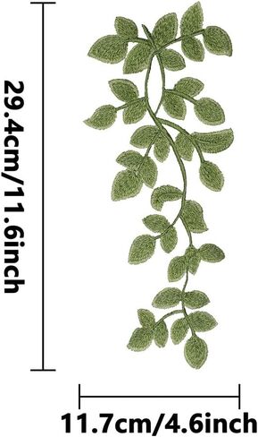 1 Pair Fresh Green Leaf Embroidery Lace No Back Patches Garment Curtain Tablecloth Decoration Patches (1 Pair Green Leaf) in Saudi Arabia