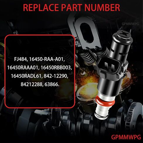 4 قطع حاقن وقود OE 16450-RBB-003 حاقن 8 فتحات 2.0 لتر متوافق مع Honda 2.0 Civic Si 2006-2011، لـ Acura CSX 2006-2011 RSX (Type-S) 2005-2006 16450RBB003 مجموعة من 4 in Saudi Arabia