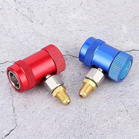 Keenso Brass Quick Couplers Air Conditioner Service Port Adapter Kit, Durable Connectors for R1234yf Refrigerants, Suitable for AC Charging, Diagnostic Checks, RedBlue in Saudi Arabia