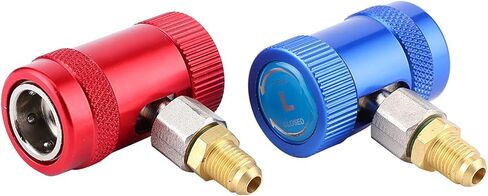 Keenso Brass Quick Couplers Air Conditioner Service Port Adapter Kit, Durable Connectors for R1234yf Refrigerants, Suitable for AC Charging, Diagnostic Checks, RedBlue in Saudi Arabia