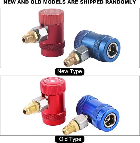Keenso Brass Quick Couplers Air Conditioner Service Port Adapter Kit, Durable Connectors for R1234yf Refrigerants, Suitable for AC Charging, Diagnostic Checks, RedBlue in Saudi Arabia
