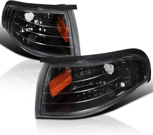 SPEC-D TUNING Chrome Housing Clear Lens Corner Lights Compatible with 1994-1998 Ford Mustang L+R Pair Assembly in Saudi Arabia