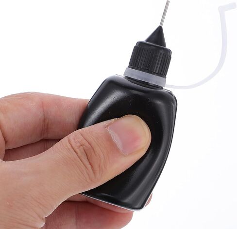 10Pcs 1 Oz/ 30ml Black Precision Tip Applicator Bottle, Tip Applicator Bottle with 2 Funnel Fine Needle Tips Applicators for Glue, Oil, DIY Crafts in Saudi Arabia