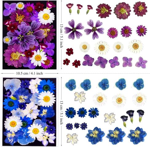 LUCISKY 99Pcs Pressed Dried Flowers and Butterfly for Resin Molds, Assorted Real Natural Flowers Leaves Stickers for DIY Art Nail Crafts, Jewelry, Candle, Soap Crafts Making in Kuwait