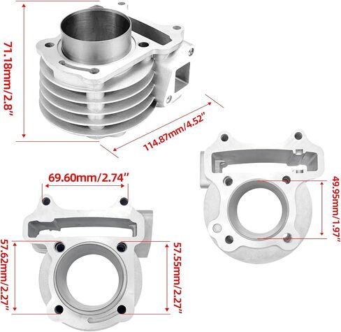 Cylinder Head Kit Assy 50mm Big Bore with 69mm Valves GY6 50cc-100cc fit for 139QMA 139QMB Engine Scooter Moped ATV Go Kart Quad in Saudi Arabia