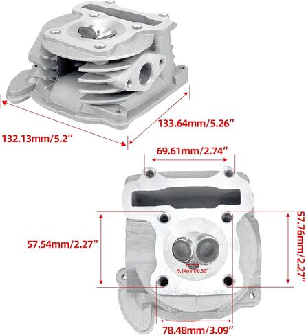 Cylinder Head Kit Assy 50mm Big Bore with 69mm Valves GY6 50cc-100cc fit for 139QMA 139QMB Engine Scooter Moped ATV Go Kart Quad in Saudi Arabia
