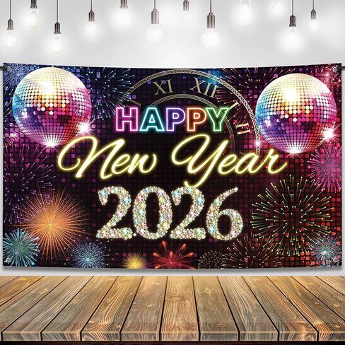 كاتش اون, لافتة راس السنة الجديدة 2024 من اكسترا لارج - خلفية العام الجديد، 72 × 44 انش | ديكورات العام الجديد 2024 | لافتة ليلة رأس السنة الجديدة 2024 | ديكورات ان واي اي 2024 | لوازم حفلات ليلة رأس in Kuwait