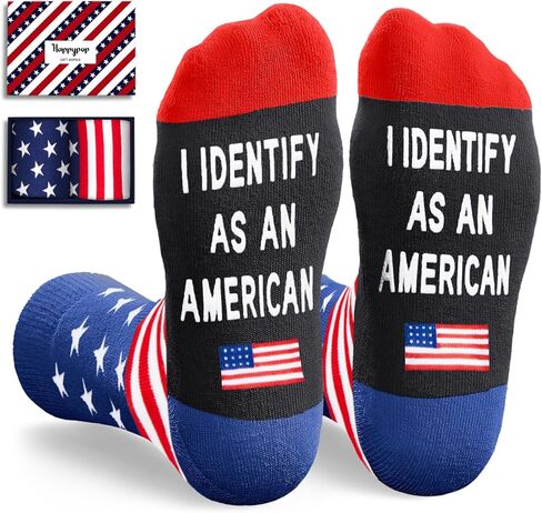 HAPPYPOP Patriots Gifts American Flag Gifts USA Gifts For Men Women Funny Republican Gifts, America Flag Socks Patriotic Patriots Socks USA Socks in Kuwait