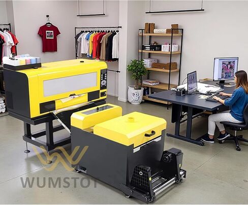 طابعة DTF مع رؤوس XP600 مزدوجة، طابعة نقل A3 DTF، تداول الحبر الأبيض + آلة رج المسحوق، حزمة طباعة تي شيرت، الدعم الفني للفيديو in Kuwait