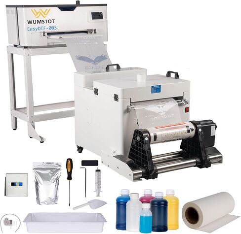 طابعة DTF مع رؤوس XP600 مزدوجة، طابعة نقل A3 DTF، تداول الحبر الأبيض + آلة رج المسحوق، حزمة طباعة تي شيرت، الدعم الفني للفيديو in Kuwait