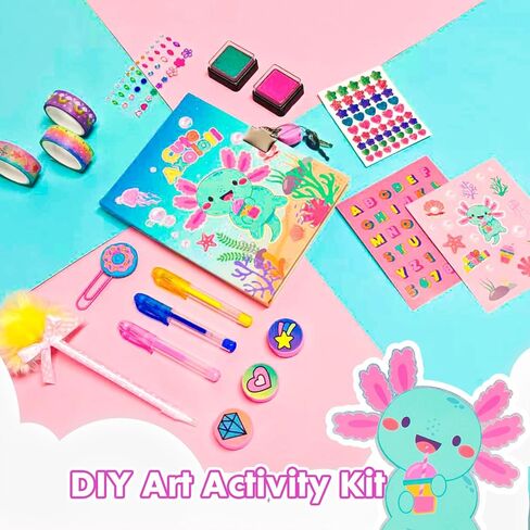 YOYTOO Unicorn Diary for Girls with Lock and Keys, Unicorn Stationery Set with Diary, Stamps, Stickers, Pens, Unicorn Journal Notebook Birthday Gift for Girls Kids Ages 4-12 in Kuwait