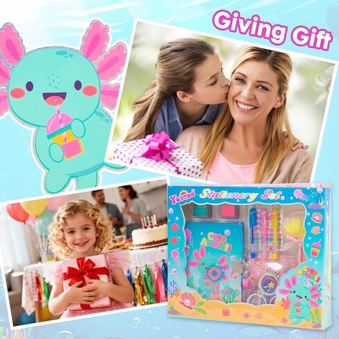 YOYTOO Unicorn Diary for Girls with Lock and Keys, Unicorn Stationery Set with Diary, Stamps, Stickers, Pens, Unicorn Journal Notebook Birthday Gift for Girls Kids Ages 4-12 in Kuwait