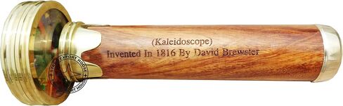 Antique Brass & Wood Optical Kaleidoscope Toys Handmade Working Brass Kaleidoscope Gift for Everyone 9 inch in Saudi Arabia