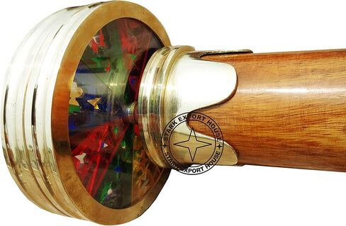 Antique Brass & Wood Optical Kaleidoscope Toys Handmade Working Brass Kaleidoscope Gift for Everyone 9 inch in Saudi Arabia