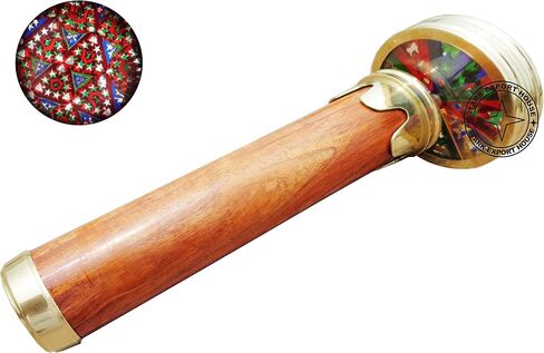 Antique Brass & Wood Optical Kaleidoscope Toys Handmade Working Brass Kaleidoscope Gift for Everyone 9 inch in Saudi Arabia
