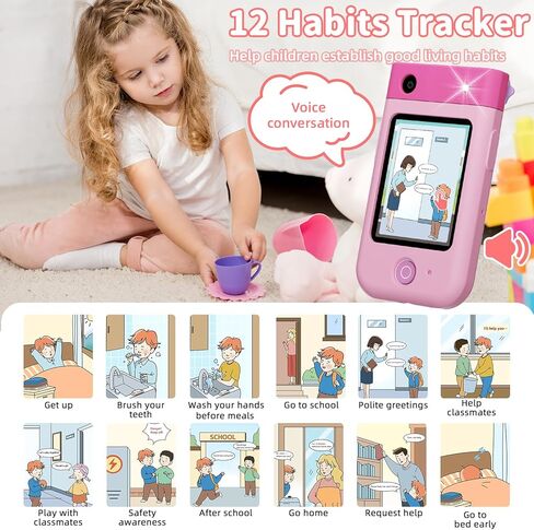 هاتف ذكي للأطفال، هدايا عيد الميلاد للأولاد والبنات الذين تتراوح أعمارهم بين 3-8، 2.8 بوصة شاشة لمس للأطفال الصغار لعبة تعلم الهاتف الخلوي مع كاميرا دوارة، هواتف قصة للأطفال، مشغل موسيقى، بطاقة SD 32 جيجا - أخضر in Kuwait