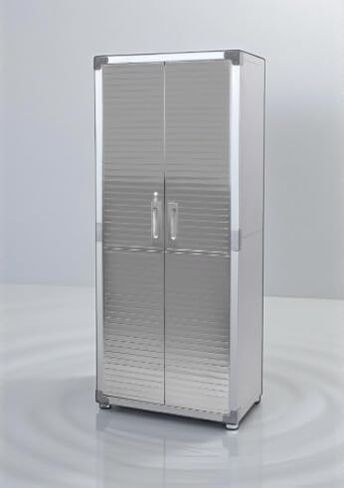 Heavy Duty Steel Storage Cabinet, 72-Inch Tall Lockable Metal Locker with Adjustable Shelves, 30W x 18D x 72H Inches, for Garage, Warehouse, Office (White) in Saudi Arabia