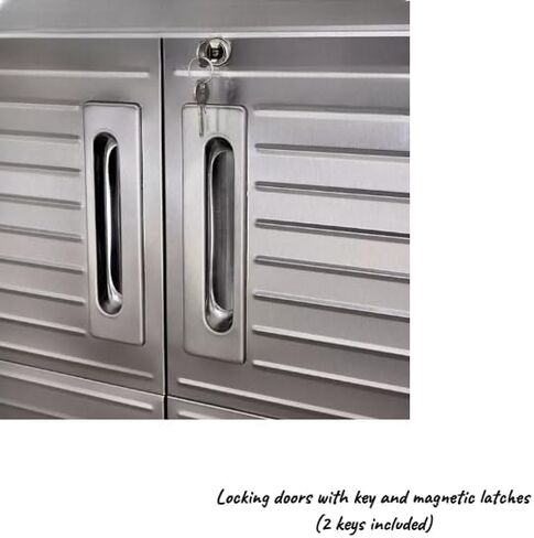 Heavy Duty Steel Storage Cabinet, 72-Inch Tall Lockable Metal Locker with Adjustable Shelves, 30W x 18D x 72H Inches, for Garage, Warehouse, Office (White) in Saudi Arabia