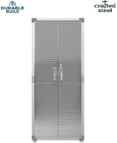 Heavy Duty Steel Storage Cabinet, 72-Inch Tall Lockable Metal Locker with Adjustable Shelves, 30W x 18D x 72H Inches, for Garage, Warehouse, Office (White) in Saudi Arabia