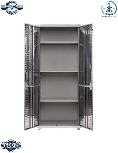 Heavy Duty Steel Storage Cabinet, 72-Inch Tall Lockable Metal Locker with Adjustable Shelves, 30W x 18D x 72H Inches, for Garage, Warehouse, Office (White) in Saudi Arabia