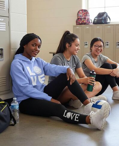 Tstars Love Volleyball Gifts for Fans Players Leggings Hoodies Sweatshirts for Women in Saudi Arabia