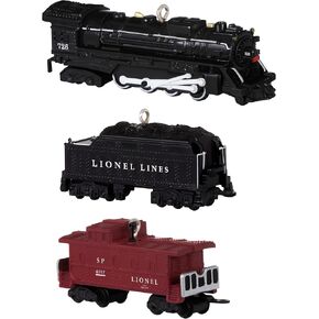 زخرفة عيد الميلاد البلاستيكية المصغرة من Hallmark Keepsake 2022، Lionel 2129WS Freight، مجموعة صغيرة من 3 in Kuwait