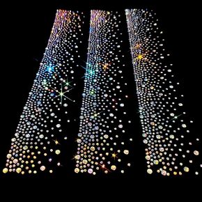 AB Crystal Rhinestone Collar Applique – 6-Piece/2sheets Iron-On Hotfix Neckline Patch for T-Shirts, Dresses, Sweaters – DIY Bling Transfer for Clothing Decor，12.2'' x 1.77'' in Saudi Arabia