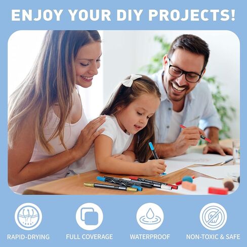 36 Colors Dual Tip Acrylic Paint Pens, Eco Friendly Non Toxic Non Odor Acrylic Paint Markers for Rock Painting, Fabric, Wood, Glass, Christmas Gifts for Teens - Grandkids DIY Art Supplies in Saudi Arabia