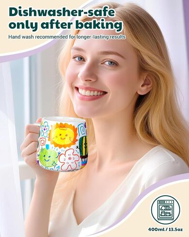 Kiocure Paint Your Own Mug: 2 Paintable Ceramic Mugs & 12 Color Pens Dishwasher Safe DIY Mug Painting Kit Adults Crafts for Date Night or Valentine’s Day Gifts in Saudi Arabia