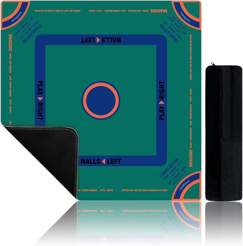 حصيرة ماجونج، مفرش طاولة ماجونج، حقيبة حمل سوداء، غطاء طاولة مضاد للانزلاق وتقليل الضوضاء لجونج، البوكر، ألعاب البطاقات، الدومينو، ألعاب الطاولة، بساط مقاوم للانزلاق (وردي - 31.5 بوصة) in Kuwait