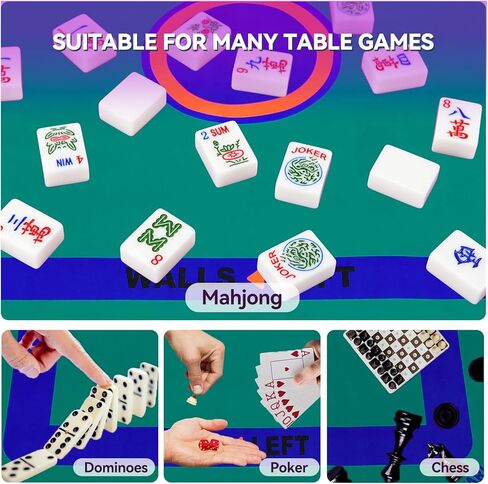 حصيرة ماجونج، مفرش طاولة ماجونج، حقيبة حمل سوداء، غطاء طاولة مضاد للانزلاق وتقليل الضوضاء لجونج، البوكر، ألعاب البطاقات، الدومينو، ألعاب الطاولة، بساط مقاوم للانزلاق (وردي - 31.5 بوصة) in Kuwait