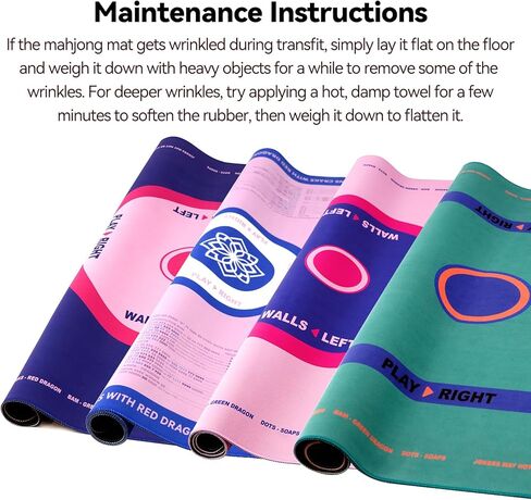 حصيرة ماجونج، مفرش طاولة ماجونج، حقيبة حمل سوداء، غطاء طاولة مضاد للانزلاق وتقليل الضوضاء لجونج، البوكر، ألعاب البطاقات، الدومينو، ألعاب الطاولة، بساط مقاوم للانزلاق (وردي - 31.5 بوصة) in Kuwait