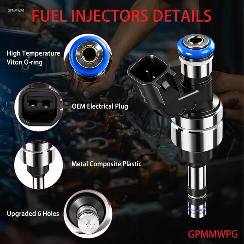4 قطعة حاقن الوقود 12633784 FJ1154 حاقن 6 فتحات متوافق مع GMC Terrain 2011-2017 /Chevy Equinox 2011-2017 /Buick Verano Regal 2012 2013 2014 2015 2016 2017 2.4L L4 مجموعة من 4 in Kuwait