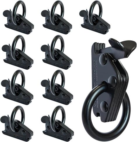 10-Pack Extra Heavy Duty E-Track O Ring Tie-Down Anchors, Black E Track O-Rings - 2,000 lbs Working Load Limit Steel E Track Accessories for Trucks, Trailers, Flatbeds, Motorcycle, ATV in Saudi Arabia