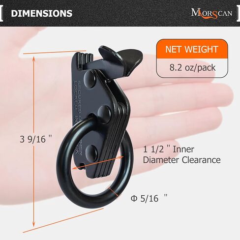 10-Pack Extra Heavy Duty E-Track O Ring Tie-Down Anchors, Black E Track O-Rings - 2,000 lbs Working Load Limit Steel E Track Accessories for Trucks, Trailers, Flatbeds, Motorcycle, ATV in Saudi Arabia
