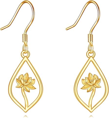Sunflower Earrings 14K Solid Yellow Gold Flower Dangle Drop Dangling Earrings Fine Gold Jewelry Gift for Women Her Girls Wife in Saudi Arabia