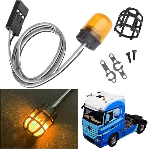 HobbyPark RC LED Flash Lights Alarm Lamp Flashing Rotating Beacon Light DC 5–6V Compatible with 1/10 TRX4 SCX10 RC Crawler Car 1/14 Tamiya Tractor RC Truck (2 Red Lights) in Saudi Arabia