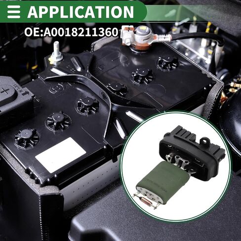 Motoforti HVAC منفاخ المحرك المقاوم سخان منفاخ المقاوم لمرسيدس بنز سبرينتر 2004-2006 2.7L معدن ABS رقم A0018211360 أسود in Saudi Arabia