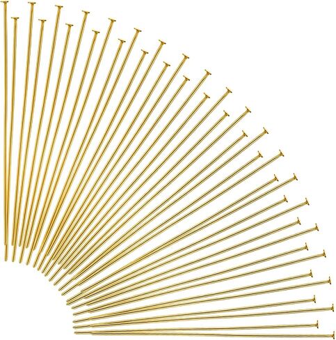 200Pcs Flat Head Pins for Jewelry Making 2 Inch, Gold Flat Head Pins T Headpins for Jewelry Making DIY Craft Earring Bracelet Necklace Pendant Supplies in Saudi Arabia