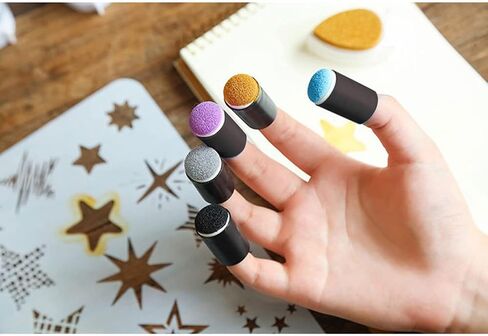 CHICIRIS 40pcs Finger Sponge Daubers Set, Strong Absorbent Head Easy to Use with Storage Box, Finger Daubers for Painting, for Drawing Ink Crafts Chalk Paper Graffiti Adults Children Art in Saudi Arabia