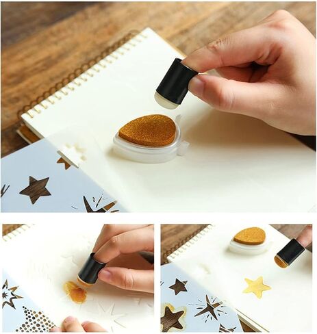 CHICIRIS 40pcs Finger Sponge Daubers Set, Strong Absorbent Head Easy to Use with Storage Box, Finger Daubers for Painting, for Drawing Ink Crafts Chalk Paper Graffiti Adults Children Art in Saudi Arabia